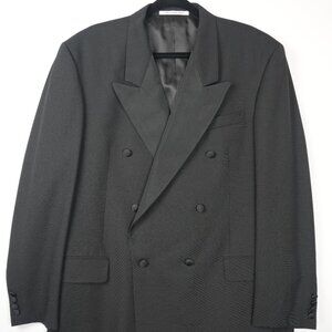 Karl Lagerfeld Men’s Black 100% Wool Double Breasted Tuxedo Jacket 43L